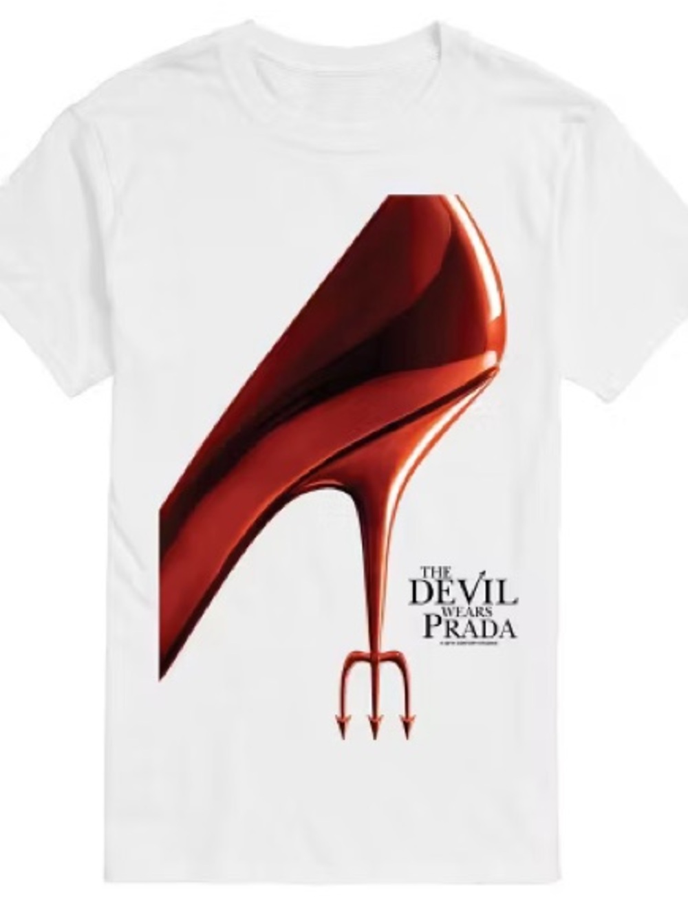 New! “The Devil Wears Prada” Red High Heel Classic Logo Graphic Tee White